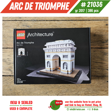 LEGO® Architecture Arc de Triomphe 21036 – Paris Landmark LEGO® Architecture Arc de Triomphe 21036 – Paris Landmark
